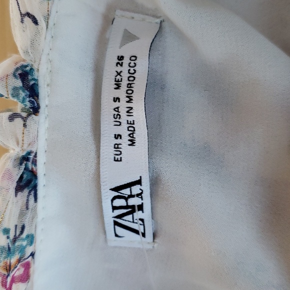 ZARA Strapless metalic thread draped print dress - Picture 10 of 13